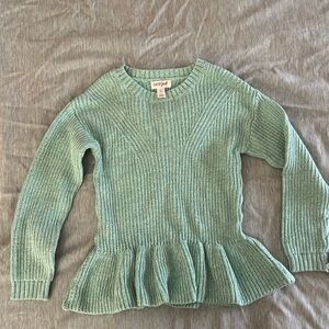 Blue/Green Girls Peplum Sweater - NWT, 5T